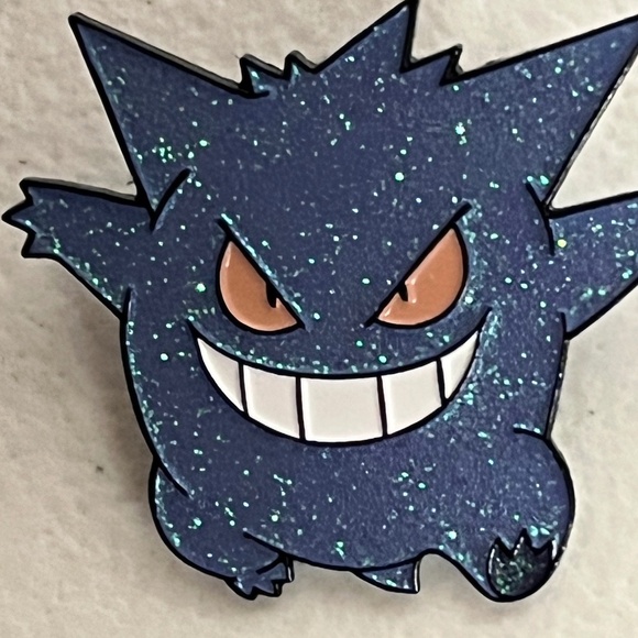 Pokemon Gengar Glitter Enamel Pin Hats Shiny Purple Hat Pins Streetwear - Picture 2 of 7